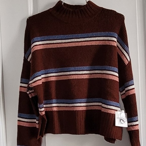 Arizona Jean Co. Rust Stripe Pullover Sweater Size Large - Picture 2 of 7